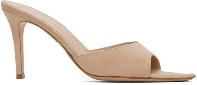 Gianvito Rossi Beige Elle 85 Mules In Peach