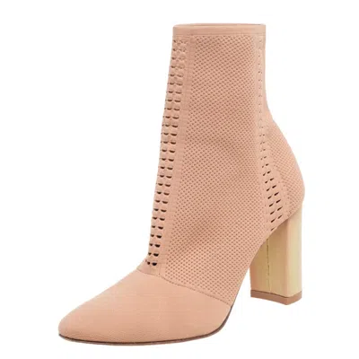 Gianvito Rossi Beige Knit Fabric Bouclé Katie Ankle Boots In Multi