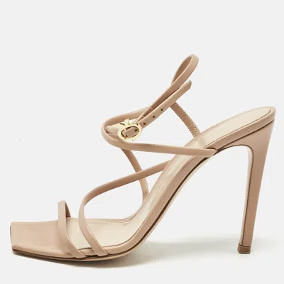 Pre-owned Gianvito Rossi Beige Leather Manilla Sandals Size 37