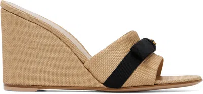 Gianvito Rossi Beige Minou Wedge Heeled Sandals In Brown