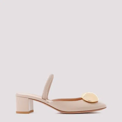 GIANVITO ROSSI BEIGE NAPPA LEATHER SLINGBACK PUMP