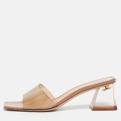 Gianvito Rossi Beige Pvc Cosmic Mules In Neutral