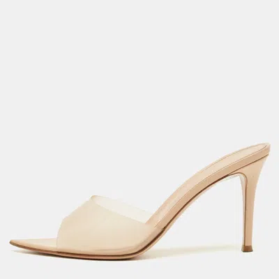 Gianvito Rossi Beige Pvc Elle Slide Sandals