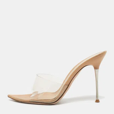 Gianvito Rossi Beige Pvc Elle Slide Sandals