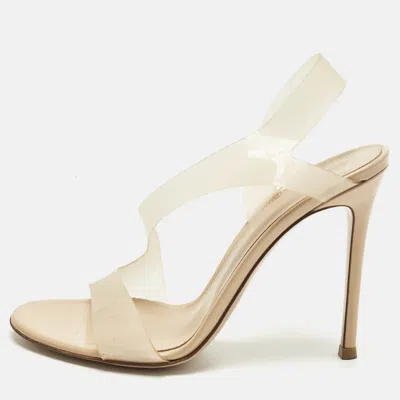 Pre-owned Gianvito Rossi Beige Pvc Metropolis Sandals Size 38