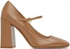 Gianvito Rossi Beige Square Toe Heels In Praline