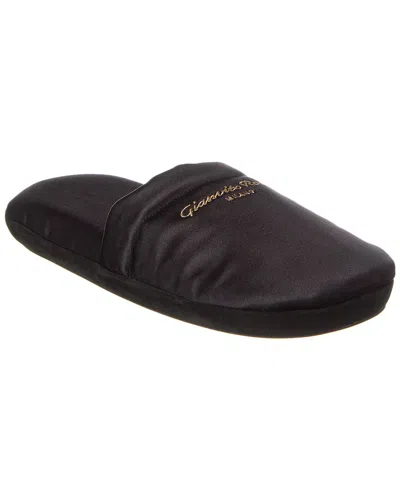 Gianvito Rossi Bellagio Satin Slipper In Black