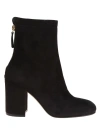 Gianvito Rossi Block-heel Suede Ankle Boots In Black