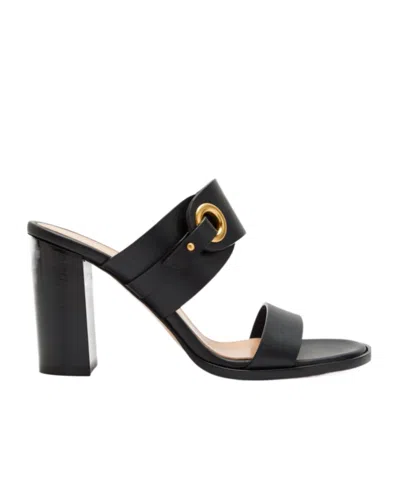 Gianvito Rossi Belted Leather Sandals In Black