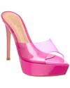 Gianvito Rossi Betty 125 Patent & Vinyl Platform Sandal In Pink