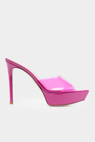 Gianvito Rossi Betty 85mm Platform Mule Sandals In Pink