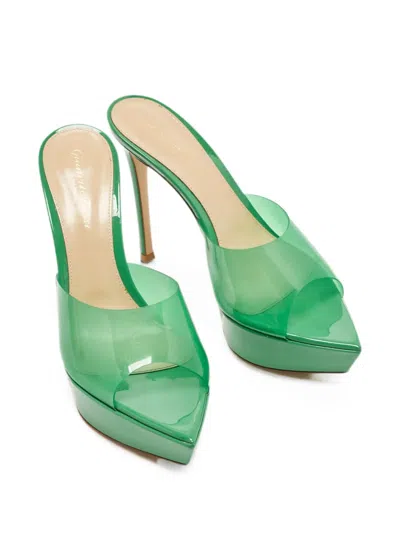 Pre-owned Gianvito Rossi Betty Platform Sandals In Green