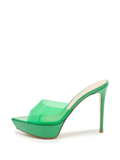 Pre-owned Gianvito Rossi Betty Platform Sandals In Green
