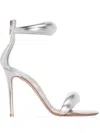 Gianvito Rossi Crystal-embellished Metallic Sandals In Silver