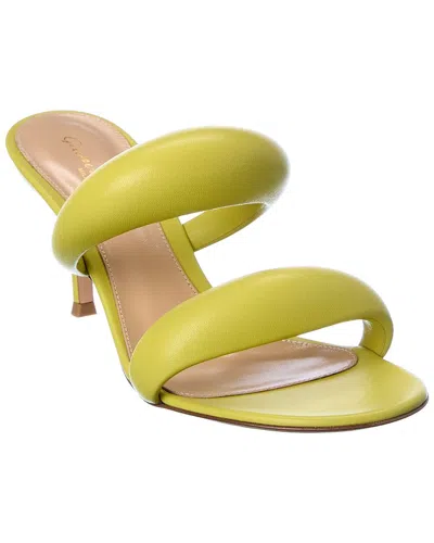 Gianvito Rossi Bijoux Puffy Napa Dual-band Slide Sandals In Yellow