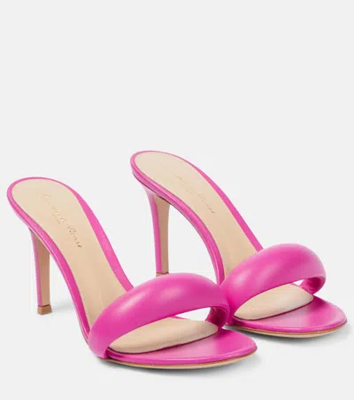 Gianvito Rossi Bijoux 85 Leather Mules In Bloom