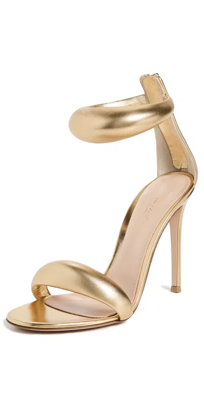 Gianvito Rossi Bijoux Nappa Silk Sandals Mekong In Gold