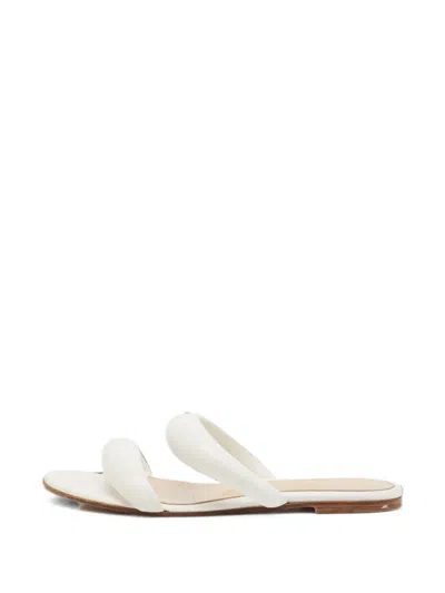 Pre-owned Gianvito Rossi Bijoux Padded Flat Slide Sandals In White