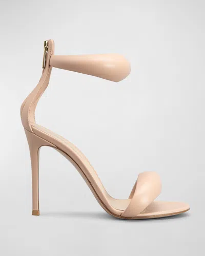 Gianvito Rossi Bijoux 105mm Puffy Napa Ankle-cuff High-heel Sandals In Peach