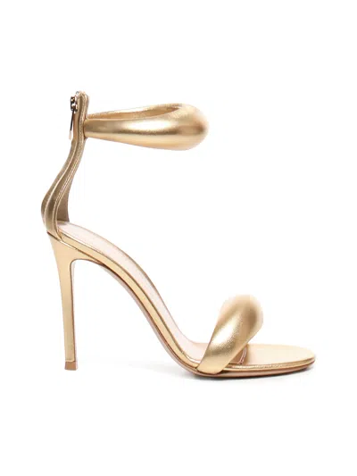 Gianvito Rossi Metallic Napa Ankle-cuff Stiletto Sandals In Gold