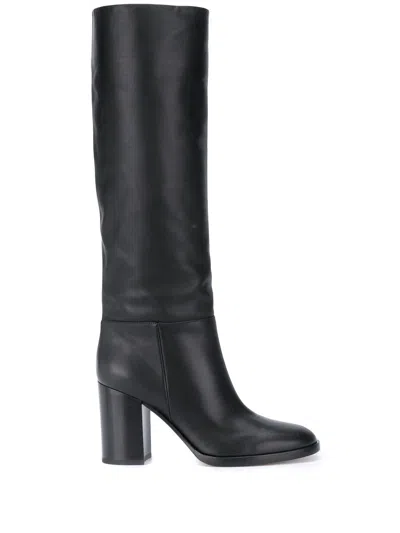 GIANVITO ROSSI BLACK 85MM SANTIAGO BOOTS