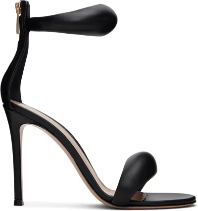 GIANVITO ROSSI BLACK BIJOUX HEELED SANDALS
