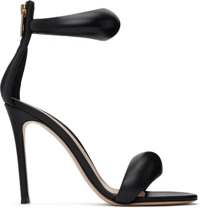 GIANVITO ROSSI BLACK BIJOUX HEELED SANDALS