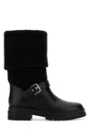 Gianvito Rossi Stivali Thurso Nero In Pelle E Tessuto Donna In Black