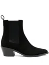 Gianvito Rossi Wylie Suede Western Chelsea Booties In Black
