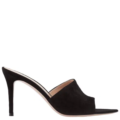 GIANVITO ROSSI BLACK CAMOSCIO SUEDE MULES