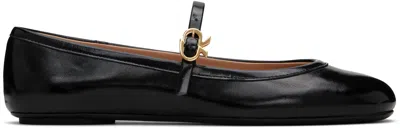 Gianvito Rossi Flat Round-toe Ballerina In Black Smooth Leather