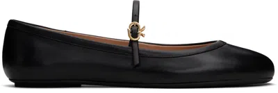Gianvito Rossi Black Carla Ballerina Flats