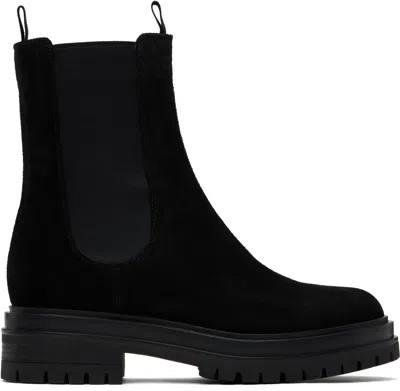 GIANVITO ROSSI BLACK CHESTER BOOTS