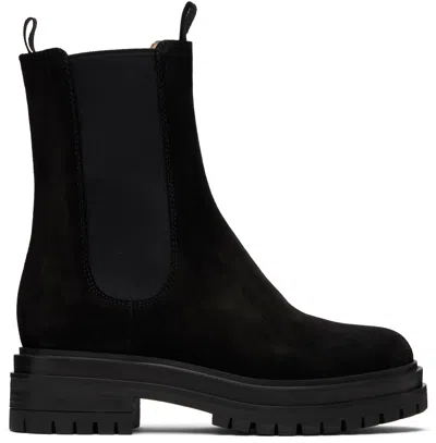 GIANVITO ROSSI BLACK CHESTER CHELSEA BOOTS