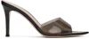 Gianvito Rossi Elle Pvc Heeled Mules In Fume'+black