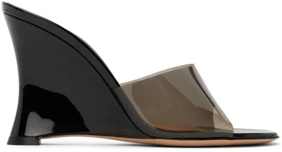 Gianvito Rossi Black Elle 95 Heeled Sandals In Fume'+black