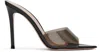 Gianvito Rossi 105mm Elle Pvc Mules In Fume'+black