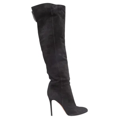 Pre-owned Gianvito Rossi Black  Suede Heeled Over-the-knee Boots Size 39