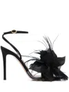 Gianvito Rossi Ynez 105mm Feather-embellished Sandals In Black