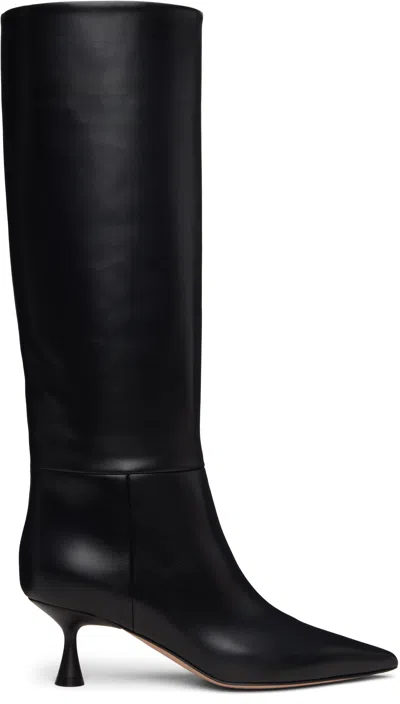 GIANVITO ROSSI BLACK JOYCE TALL BOOTS