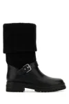 Gianvito Rossi Stivali Thurso Nero In Pelle E Tessuto Donna
