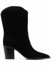 Gianvito Rossi Black Leather Ankle Boot In Black