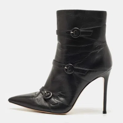 Gianvito Rossi Black Leather Ankle Length Boots