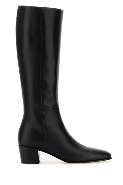 Gianvito Rossi Black Leather Boots In Multi