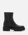 Gianvito Rossi Black Leather Combat Boots In Multi