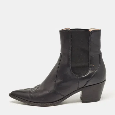 Gianvito Rossi Black Leather Hiking Boots