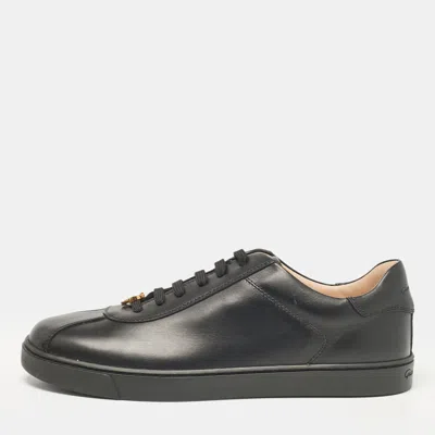 Pre-owned Gianvito Rossi Black Leather Low Top Sneakers Size 38.5