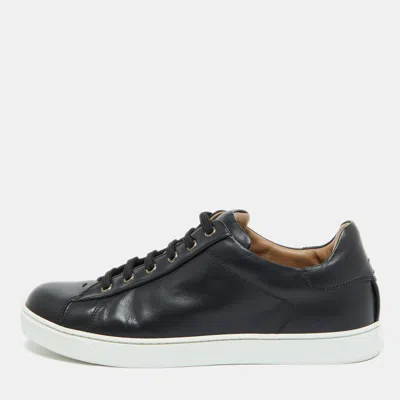 Pre-owned Gianvito Rossi Black Leather Low Top Sneakers Size 39