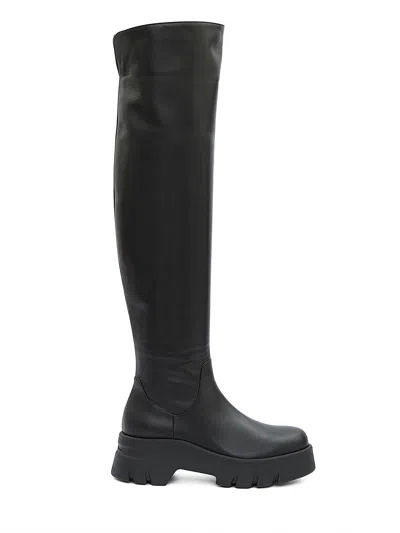 Gianvito Rossi Thigh-high Pointed Boots In Black