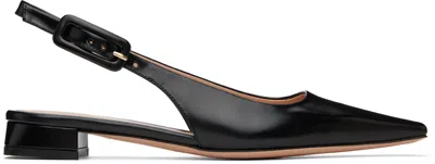 Gianvito Rossi Tokio Calfskin Slingback Ballerina Flats In Black